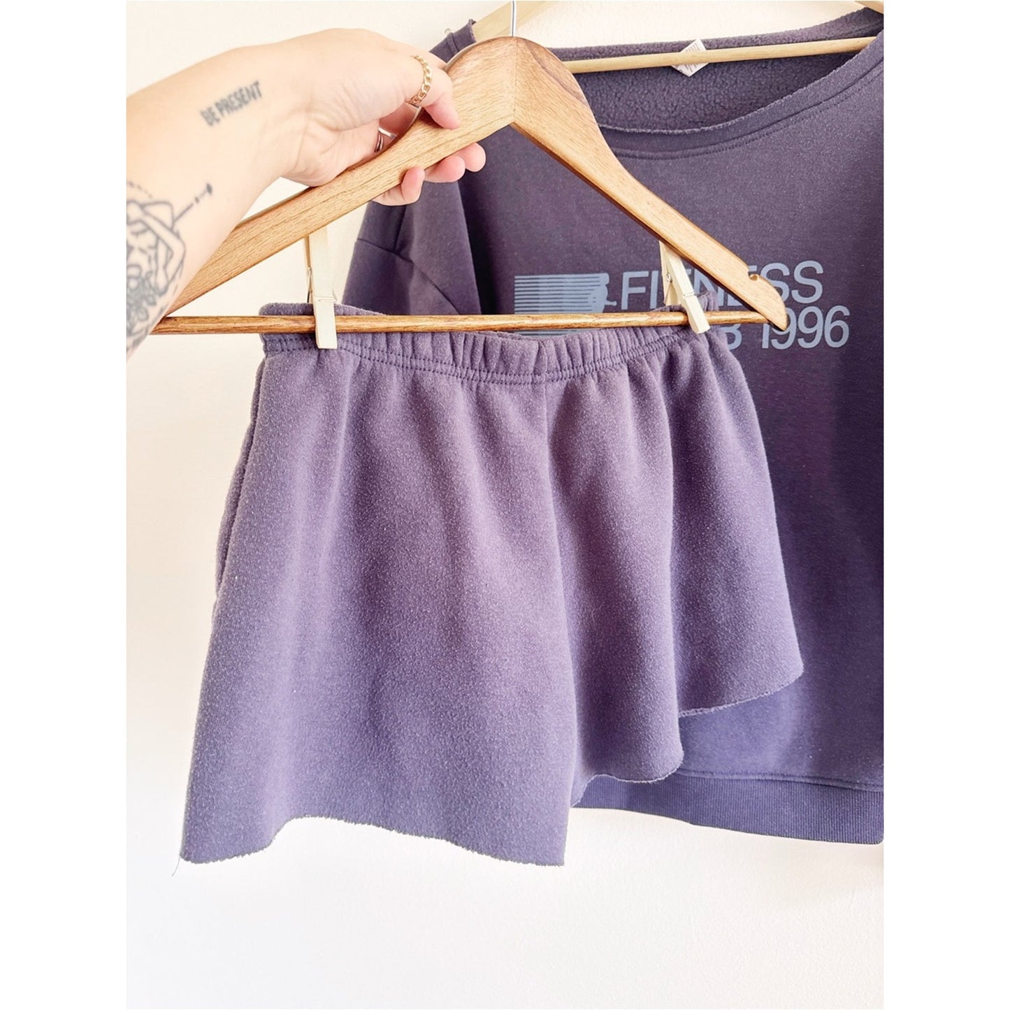 "Fitness Club 1996" Sweatshirt & Shorts Set small