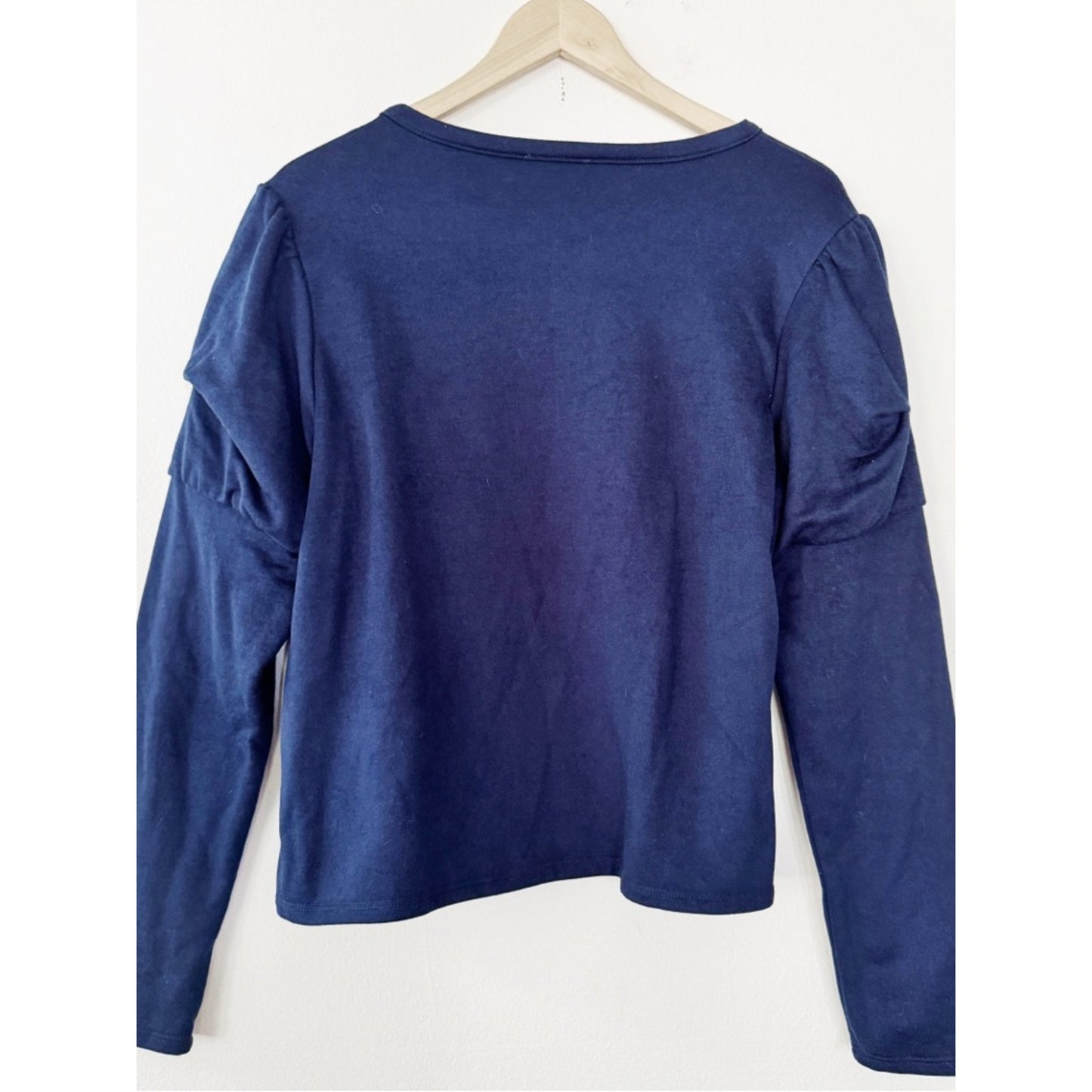 Lucky Brand Navy Long Sleeve Puff-Sleeve Tee XL