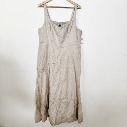 XL | Old Navy Beige linen dress with pockets NWT