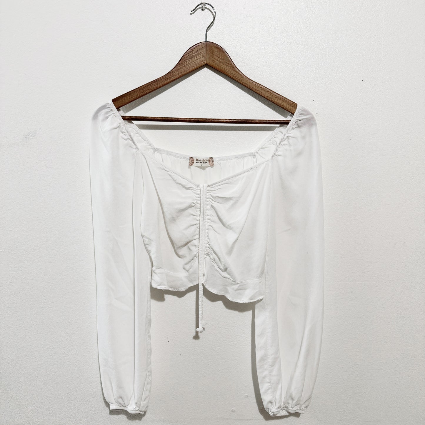 Small | Altrd state Lightweight white drawstring front top
