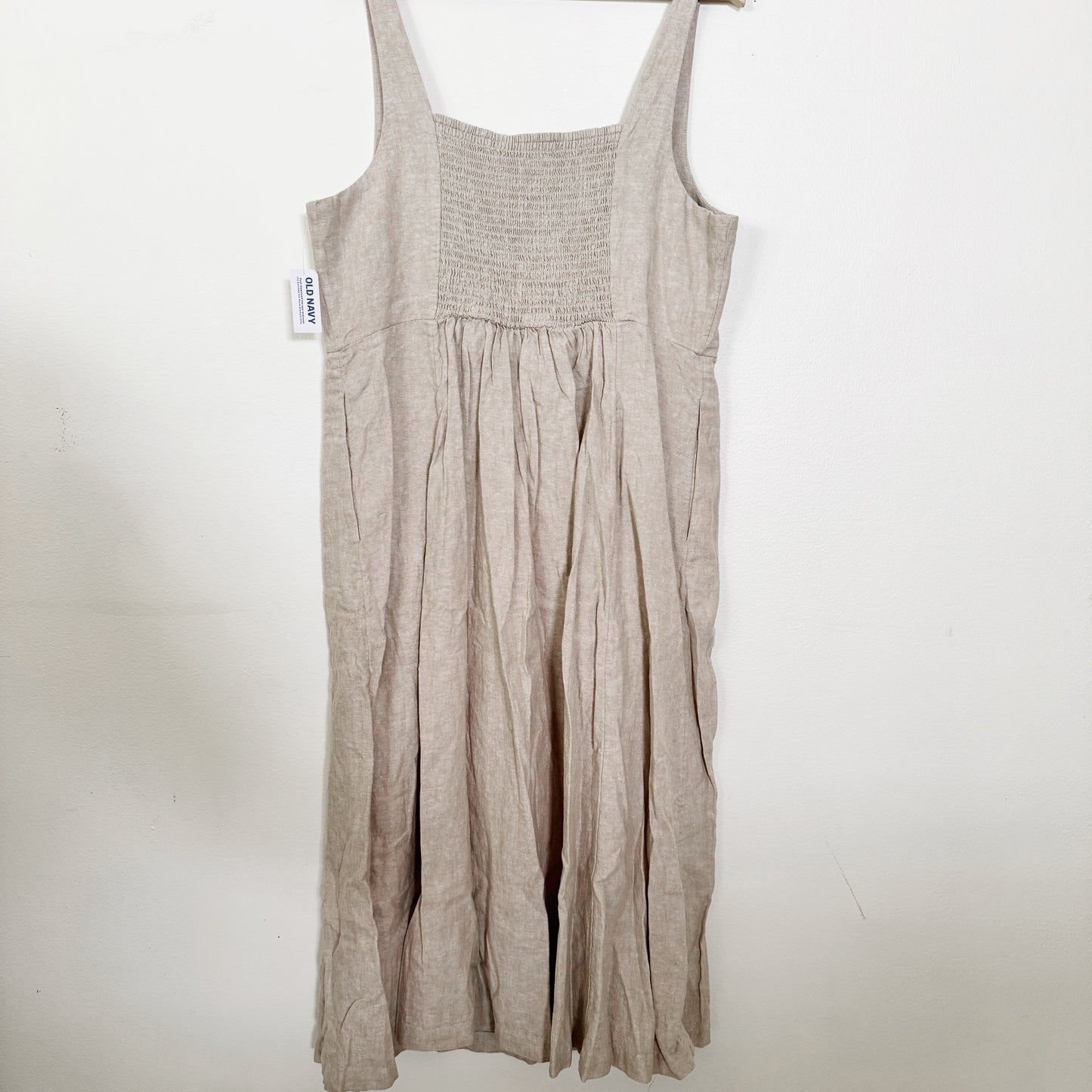 XL | Old Navy Beige linen dress with pockets NWT