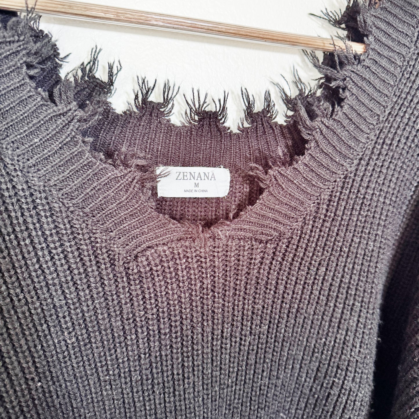 Medium | Zenana Black fringe sweater