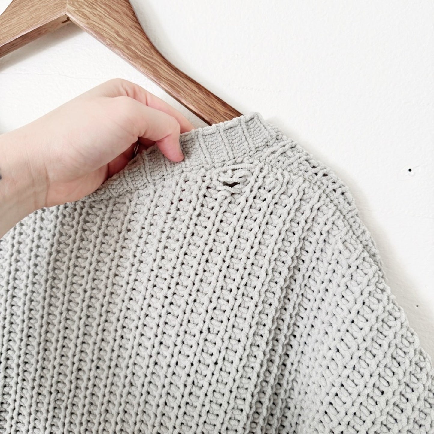 POL Light Sage Knit Sweater medium