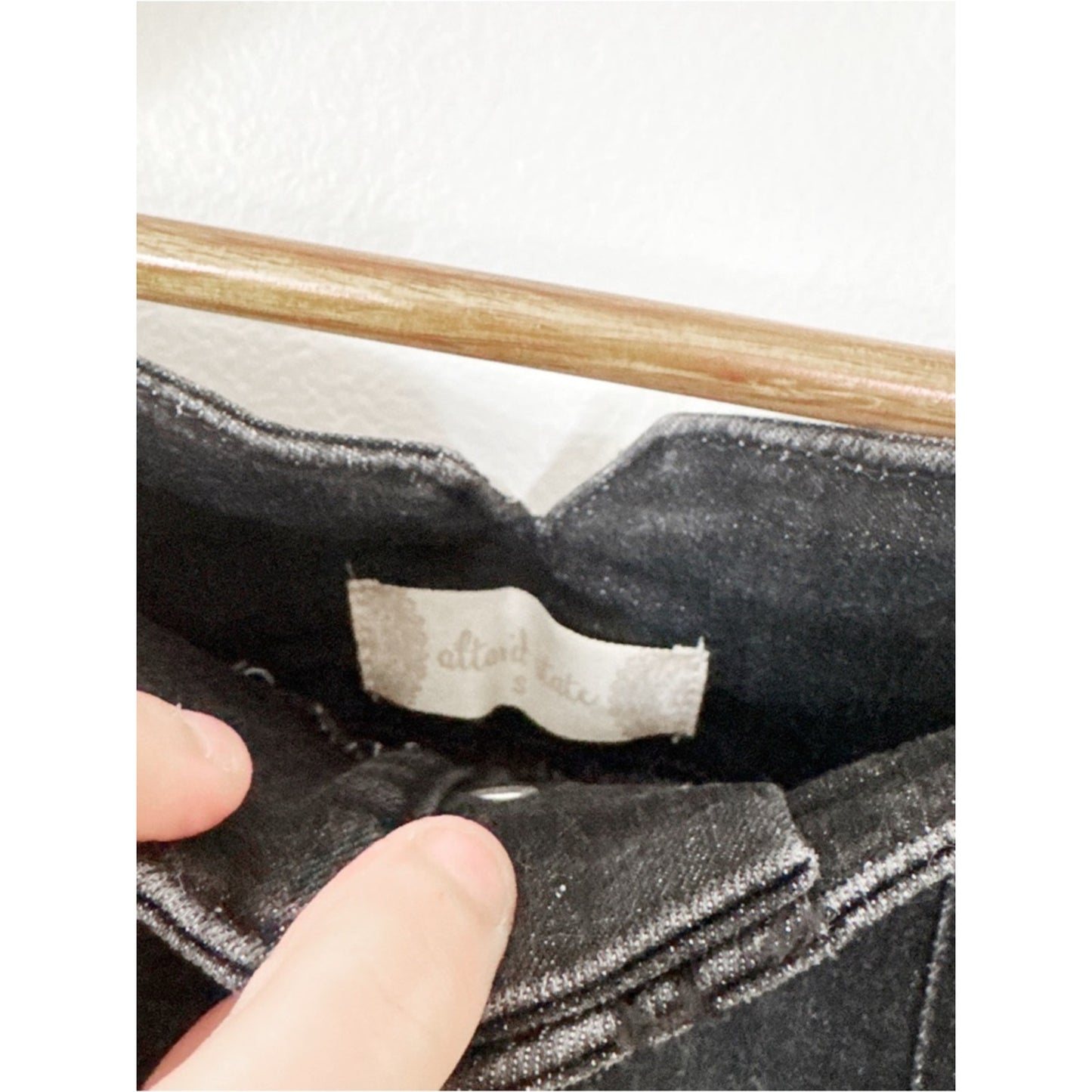 Altar’d state Black Denim Mini Skirt with Button Waist small NWT