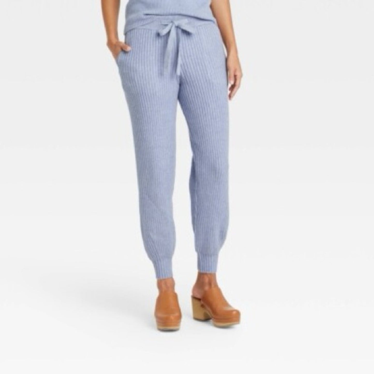 Universal Thread Light Blue Ribbed Knit Jogger Pants XS