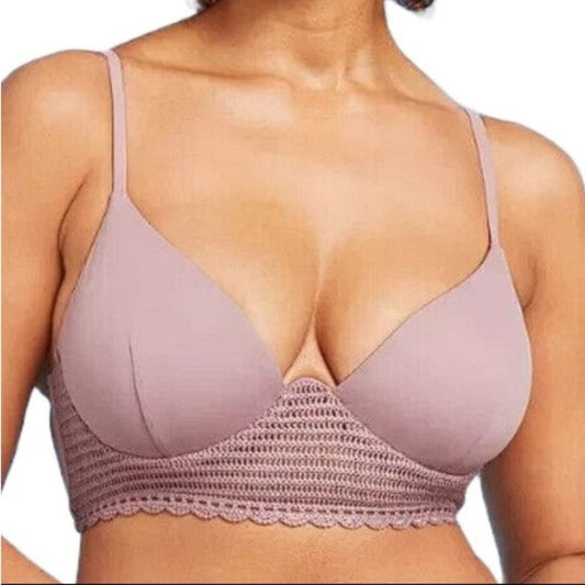 Shade and shore NWT purple crochet bikini top 36D