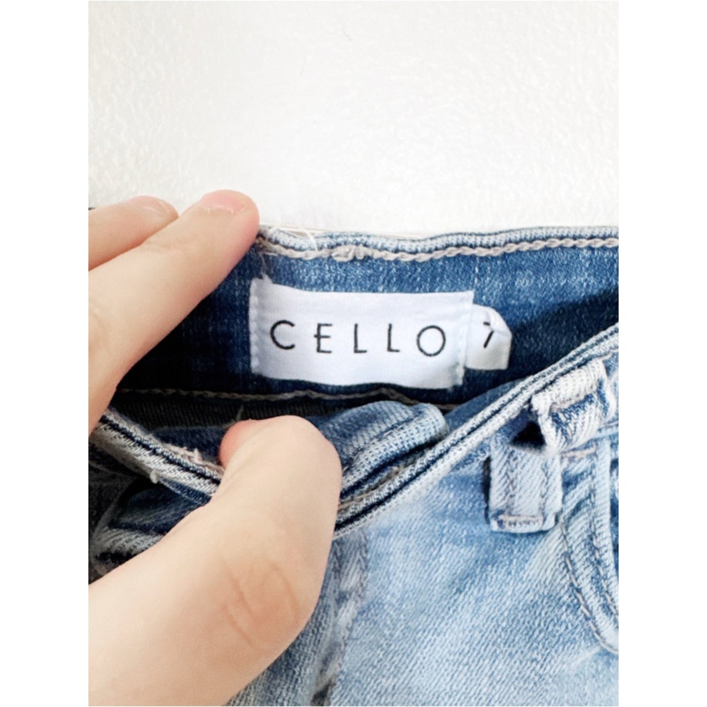 Cello Light Blue Distressed Denim Cutoff Shorts size 7