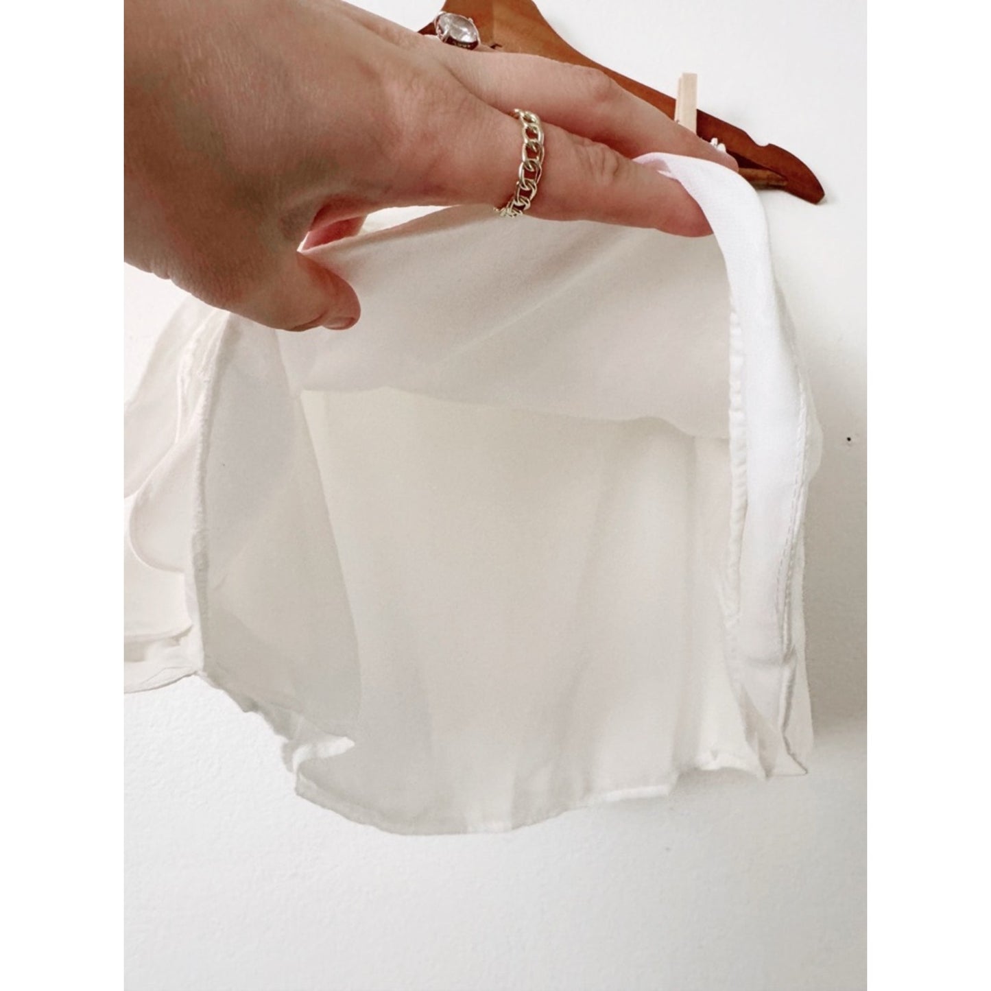 Zara Cream Tie-Front Draped Skirt small