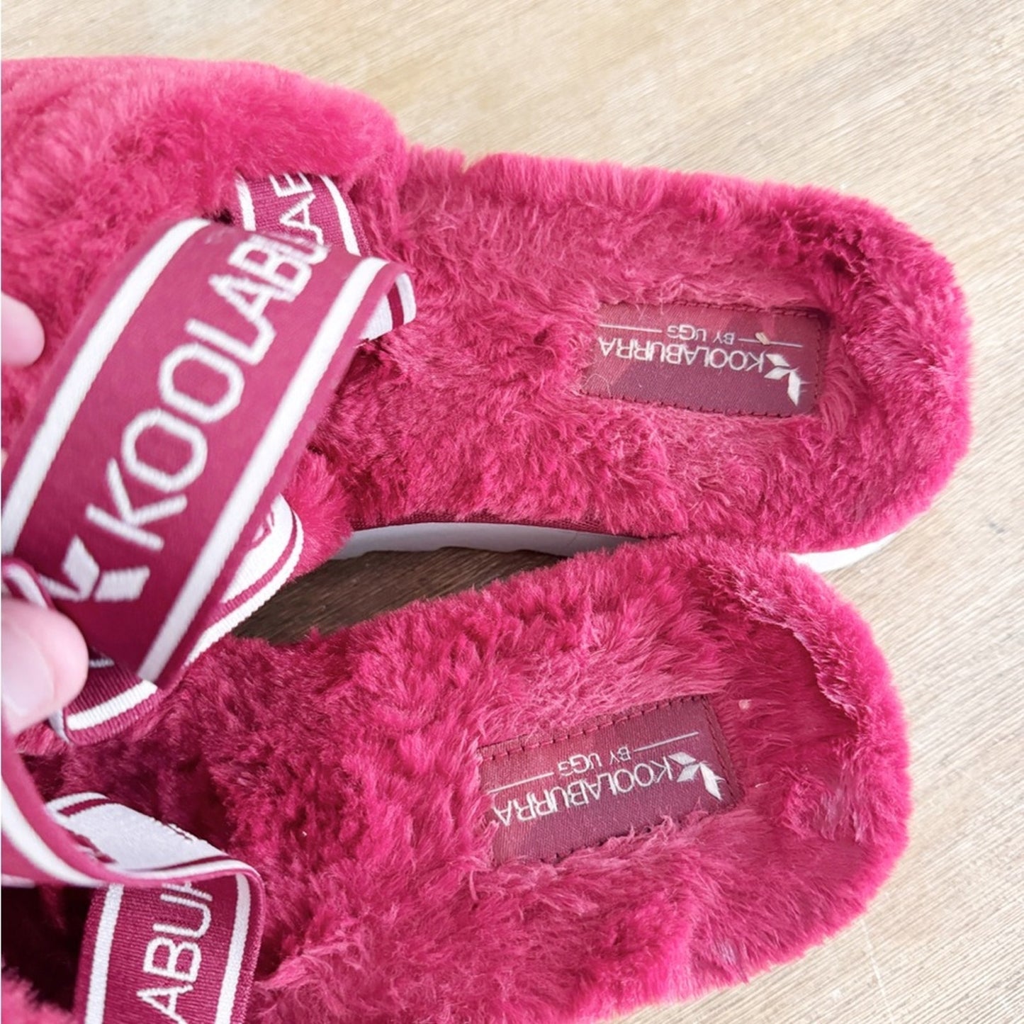 Koolaburra Women's Red Plush Slide Sandals women’s 10