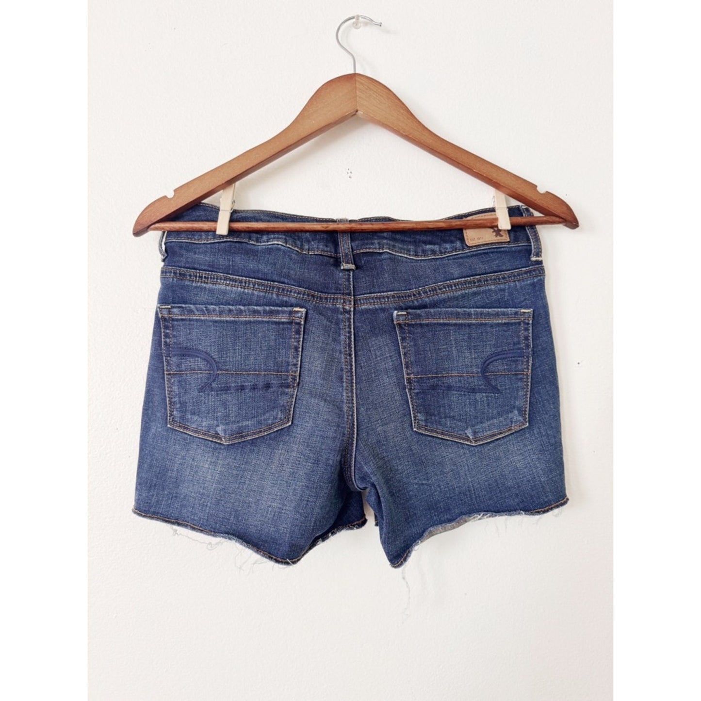 American Eagle Outfitters Women's Washed Blue Denim Cutoff Shorts size 4