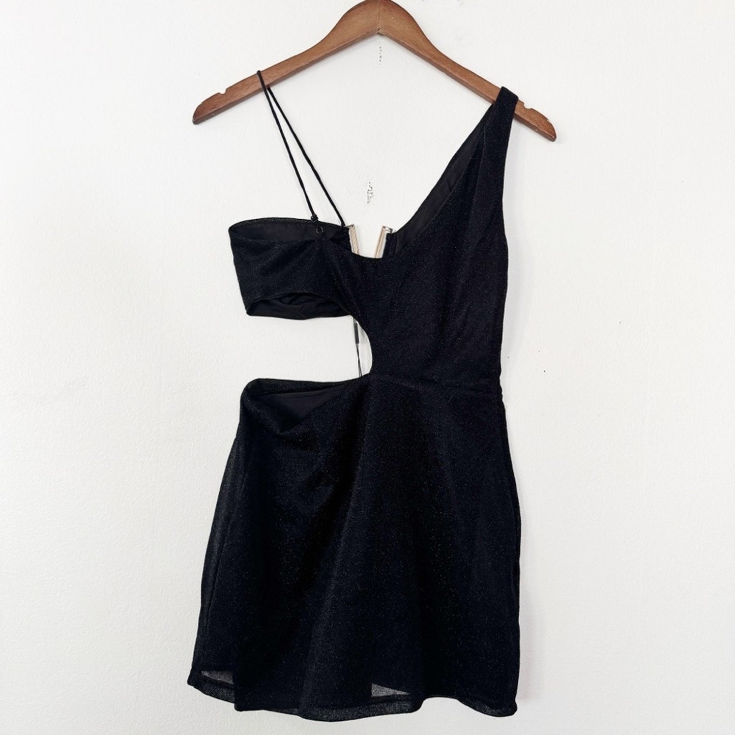 Hello Molly Black Sparkle Mini Dress Medium NWT