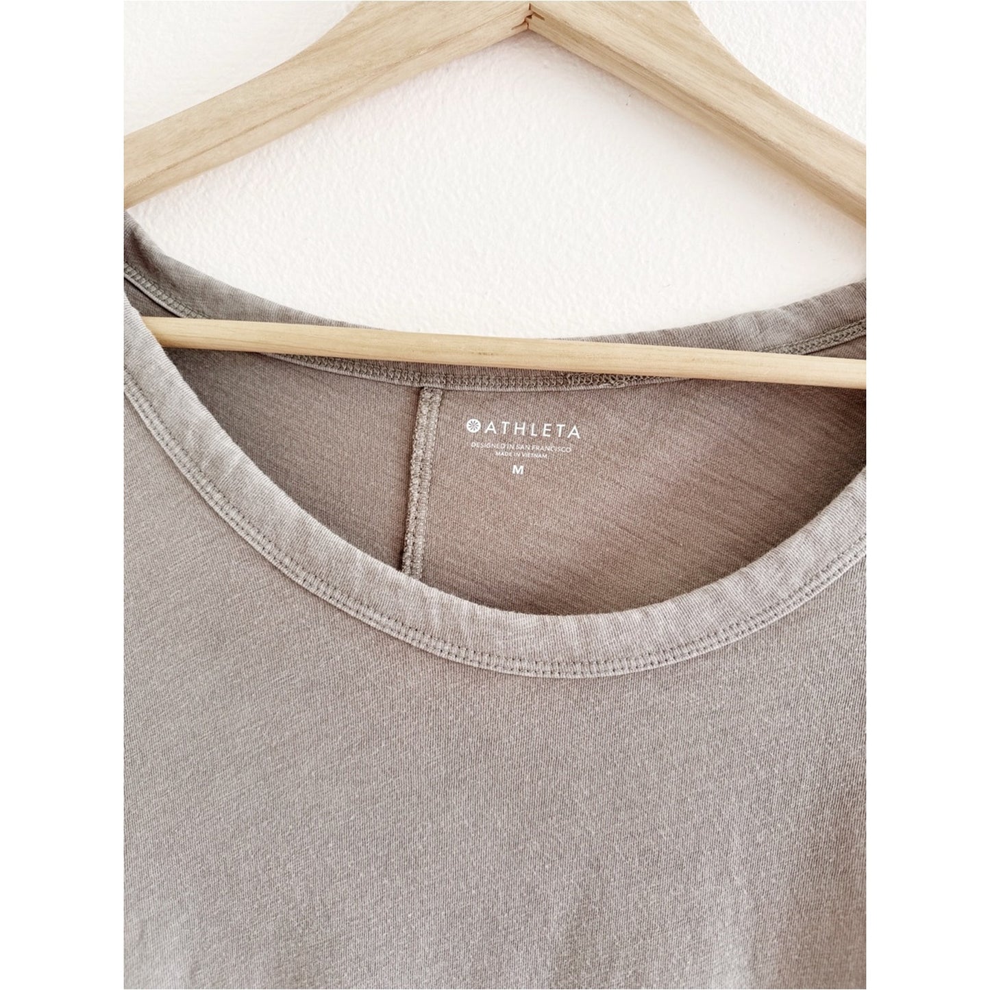 Athleta grey/green Relaxed Crewneck Top medium