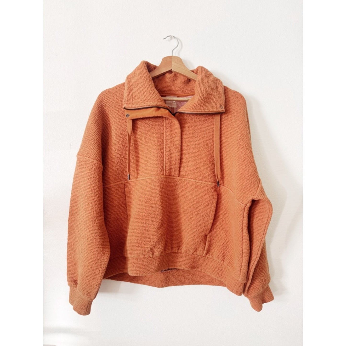 Calia Textured Zip-Front Jacket in Rust Orange small