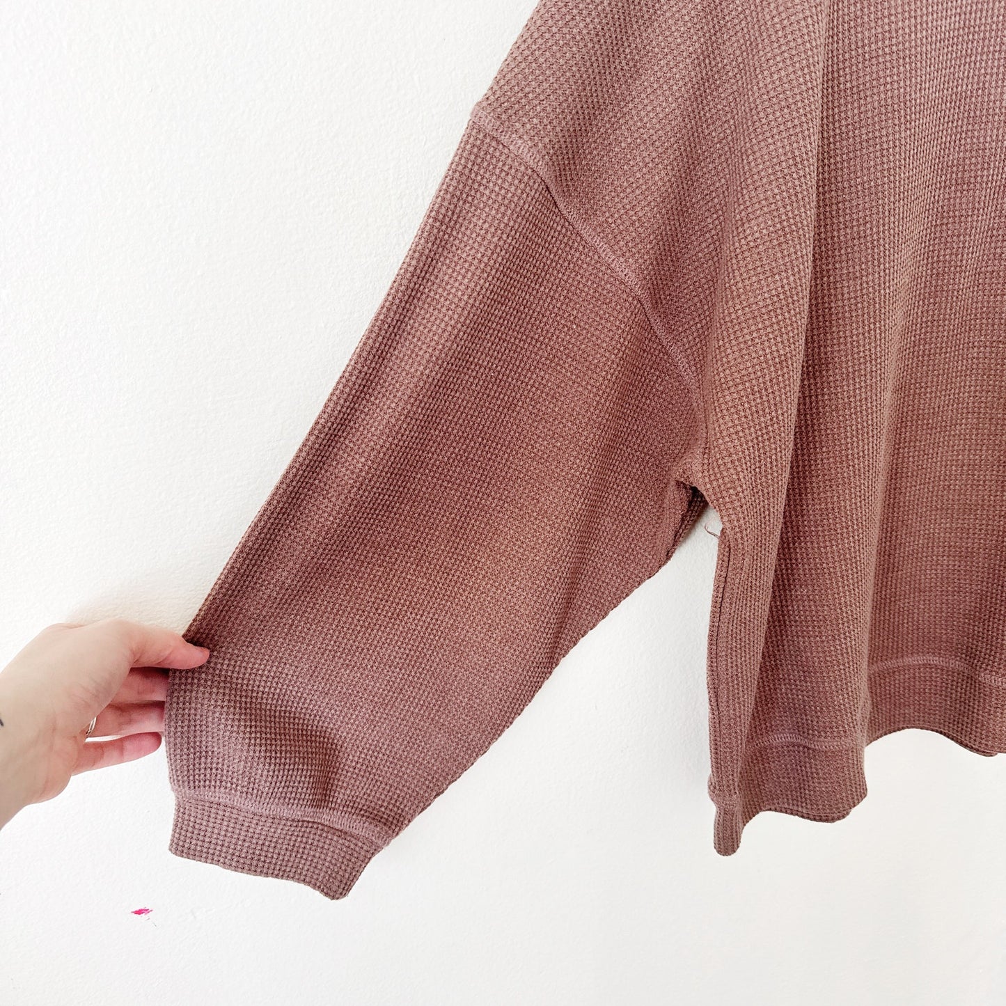 Wishlist brown waffle knit bell sleeve sweater M/L