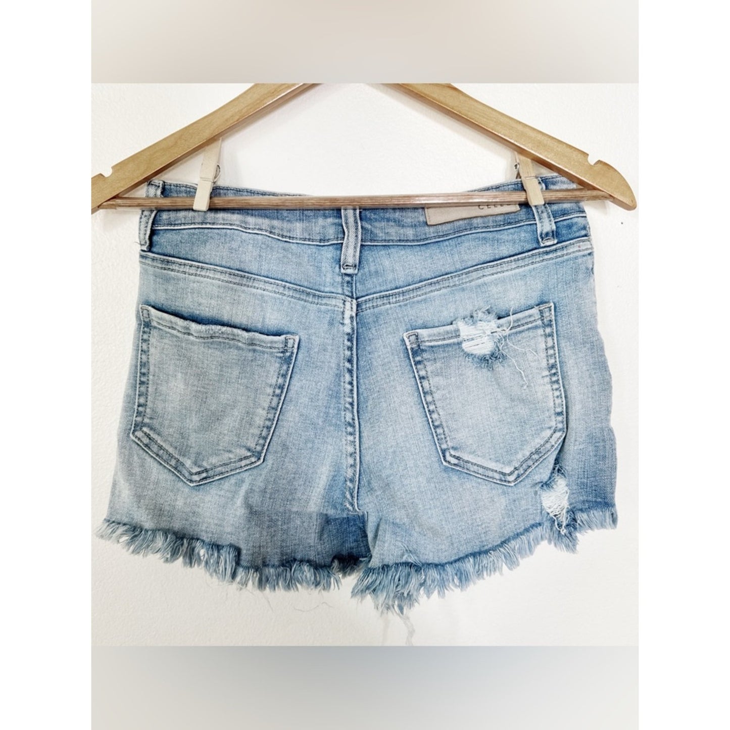 Cello Light Blue Distressed Denim Cutoff Shorts size 7