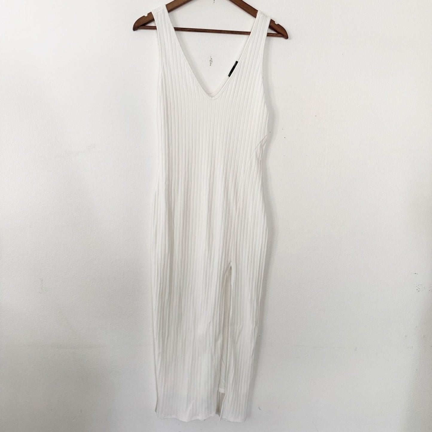 Vici White Ribbed Knit dress medium