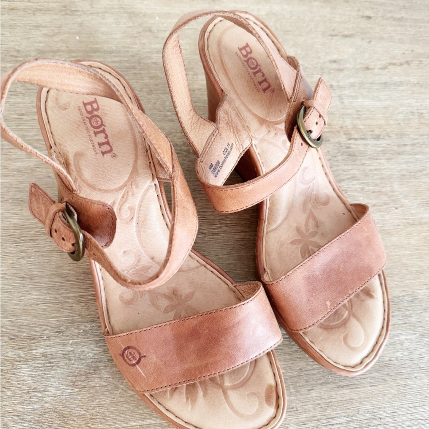 Børn "Lenore" leather platform wedge sandals 9M