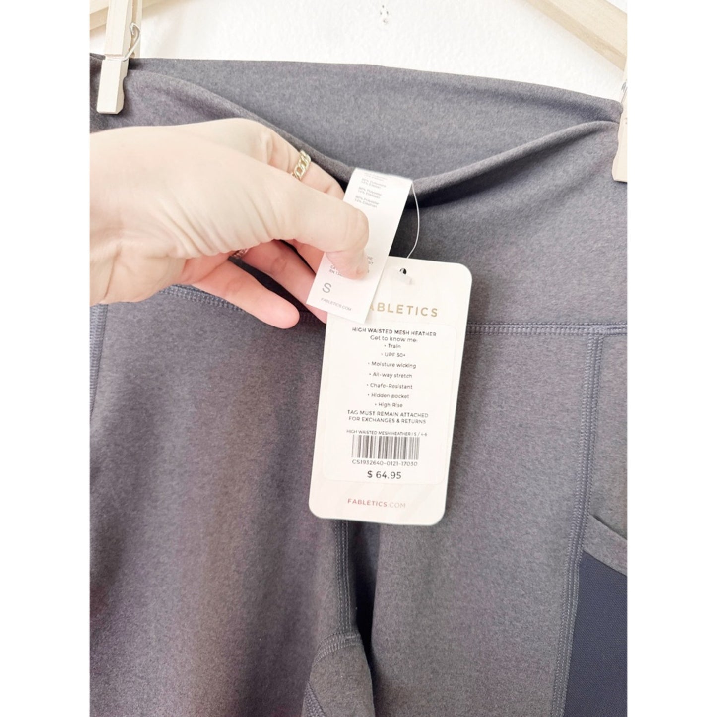 Fabletics Gray Leggings with Black Side Panels small NWT