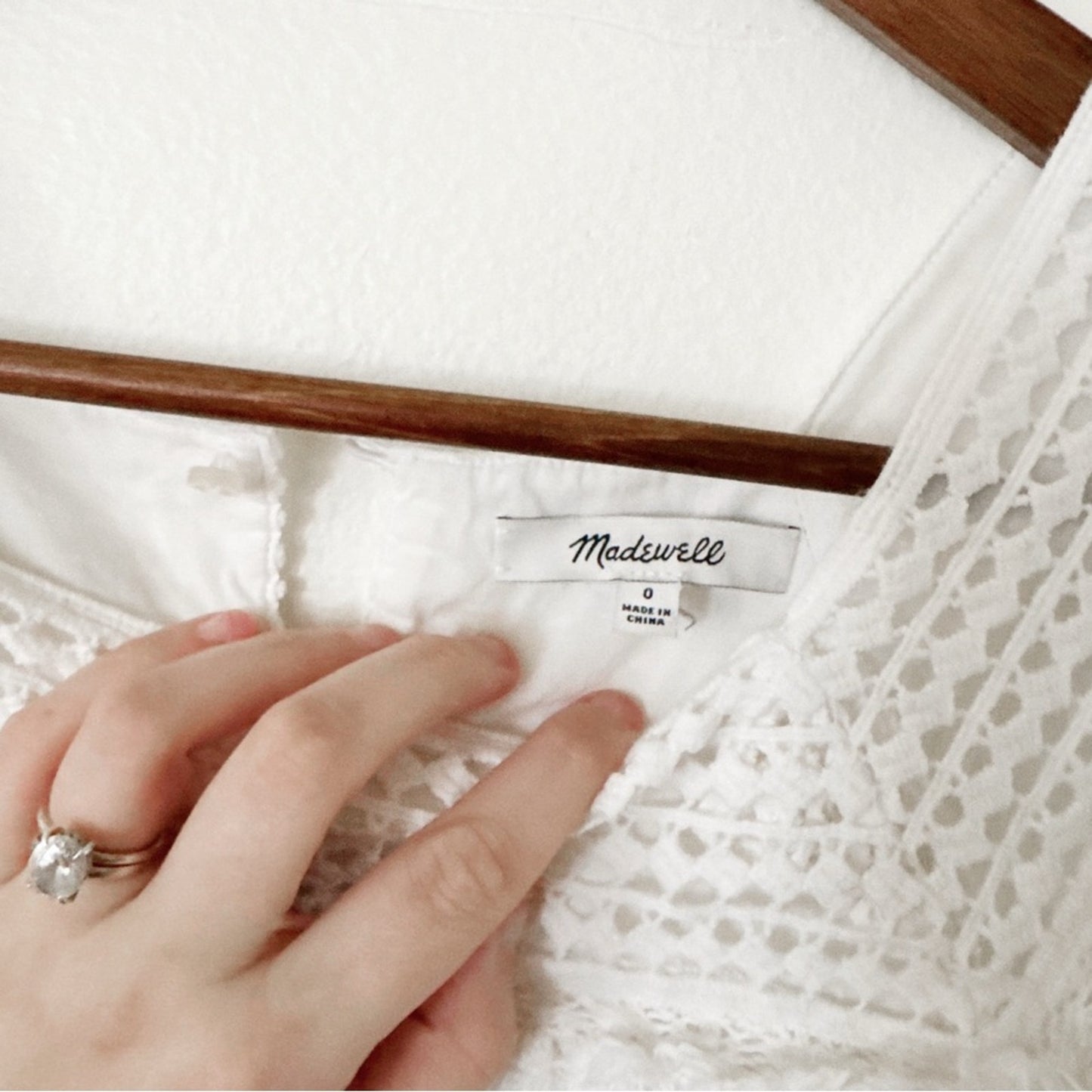 Madewell White Crochet Detail dress