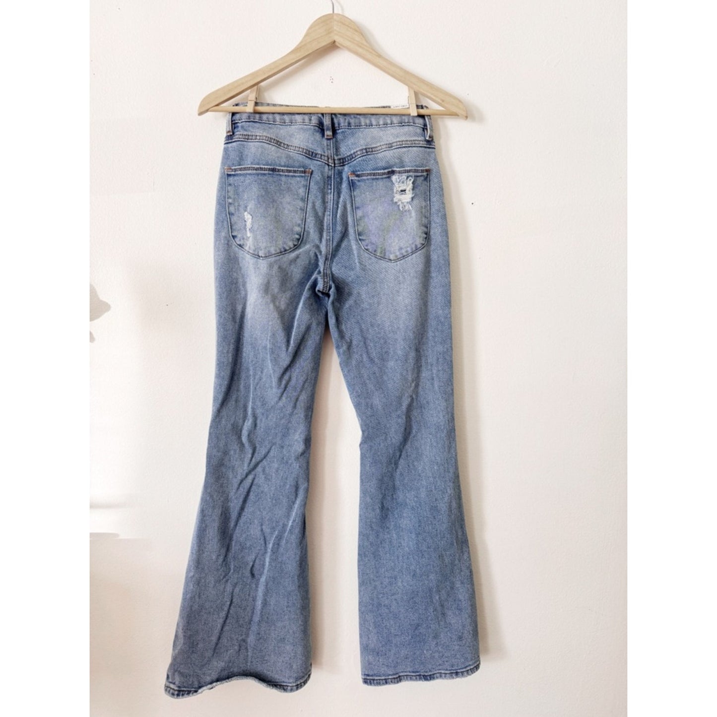 Almost Famous Light Blue Distressed Flare Jeans size 3