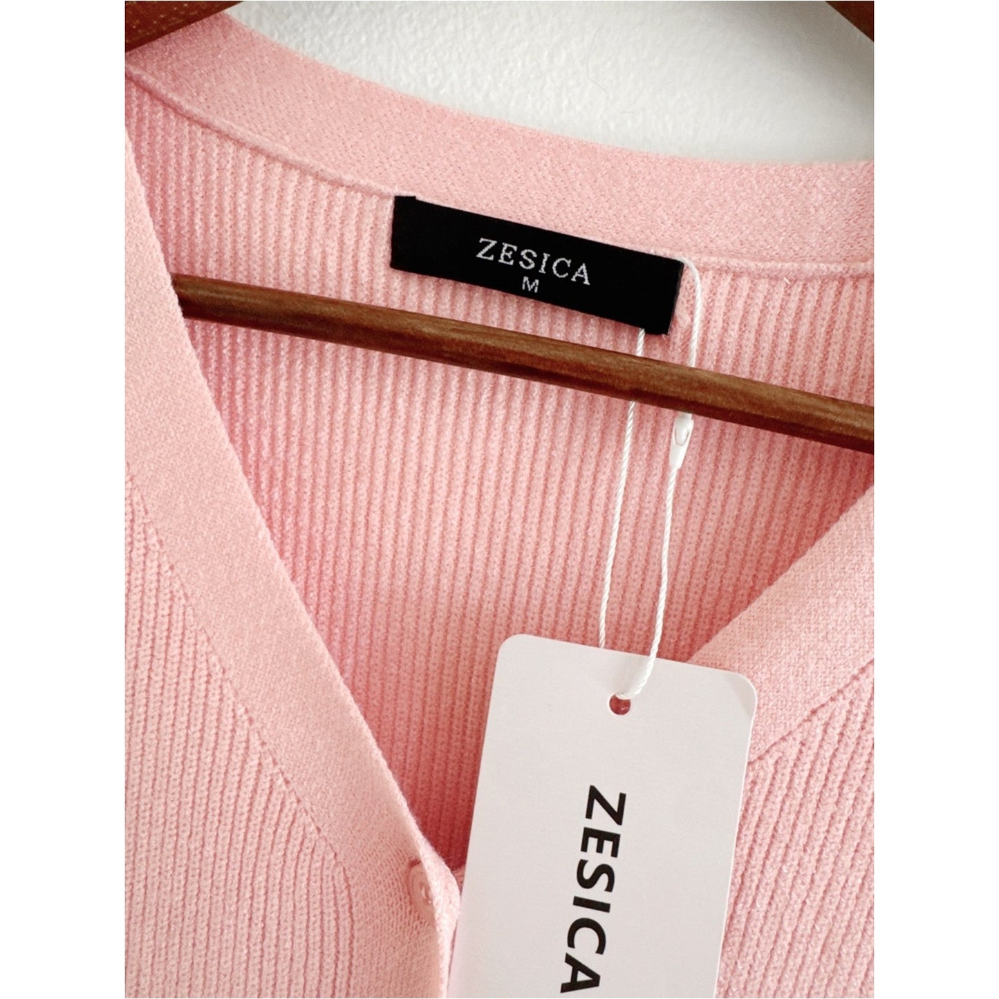 Zesica Pink Sleeveless Button-Front Knit Dress medium NWT